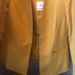 Anne Klein women work blazer mustard color.